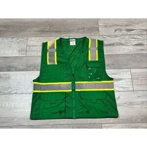 Kishigo high visibility, multi pocket reflective, vest, green size L/XL